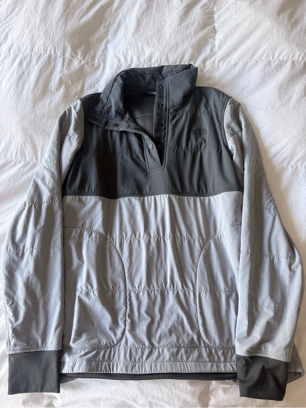 Gray color block Northface quarter zip jacket
